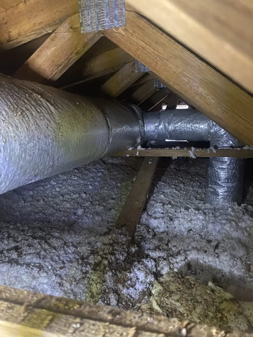 AC duct inspection in a residential home during a routine maintenance