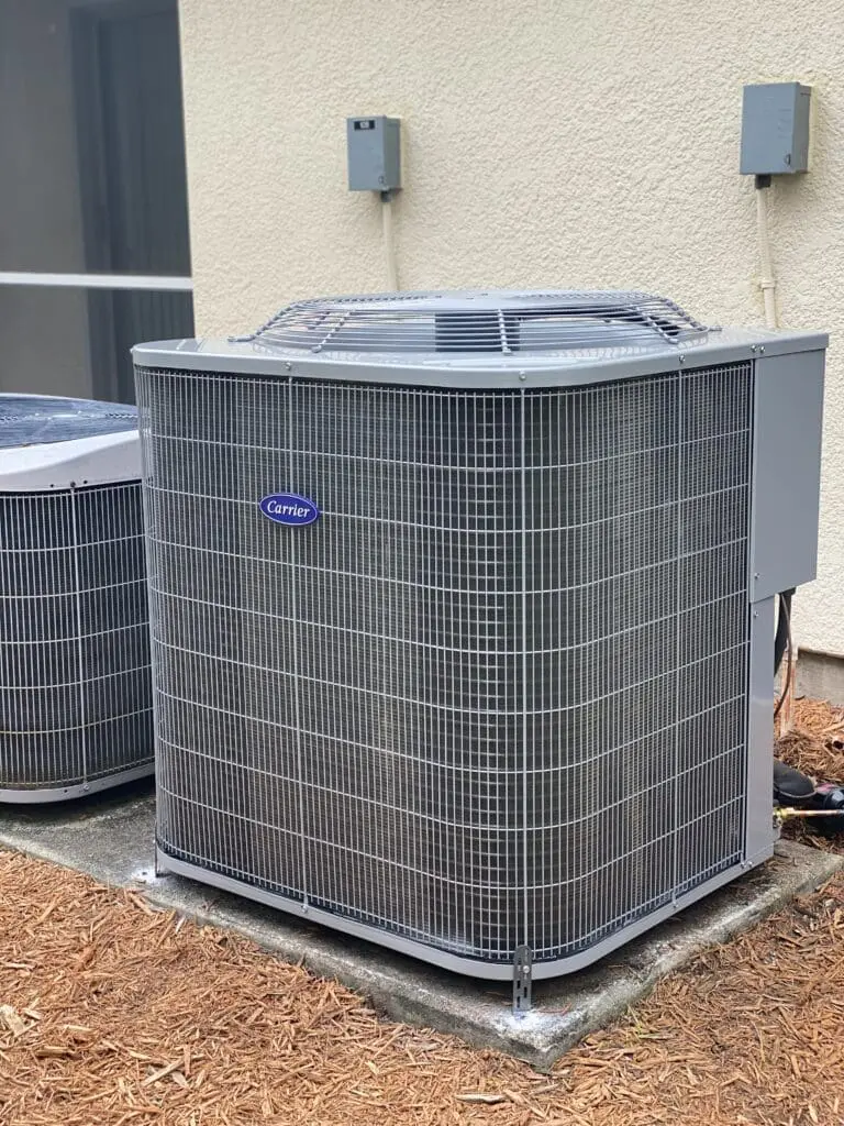 Energy-efficient air conditioning condenser unit for residential cooling in Jacksonville, providing reliable HVAC solutions.