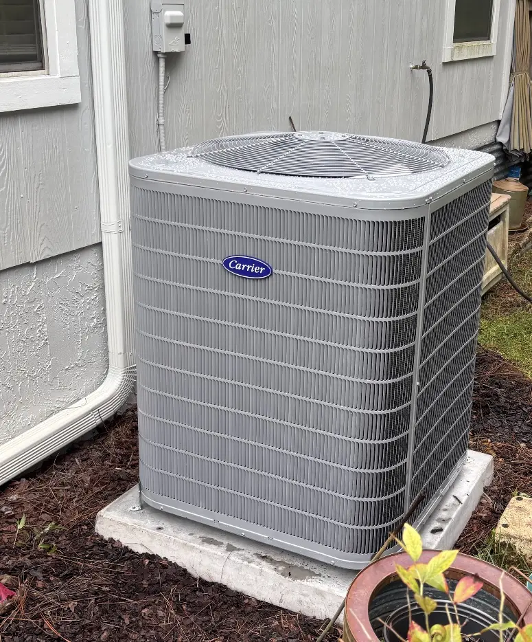 Carrier heating and air conditioning unit installed
