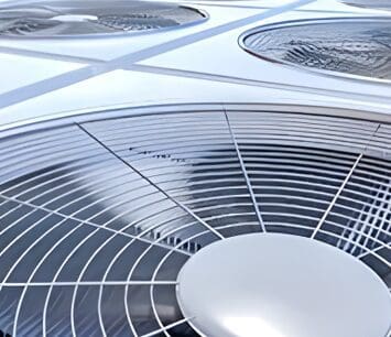 A close up of an air conditioner fan