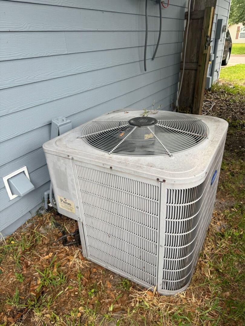 A close up of an air conditioner unit