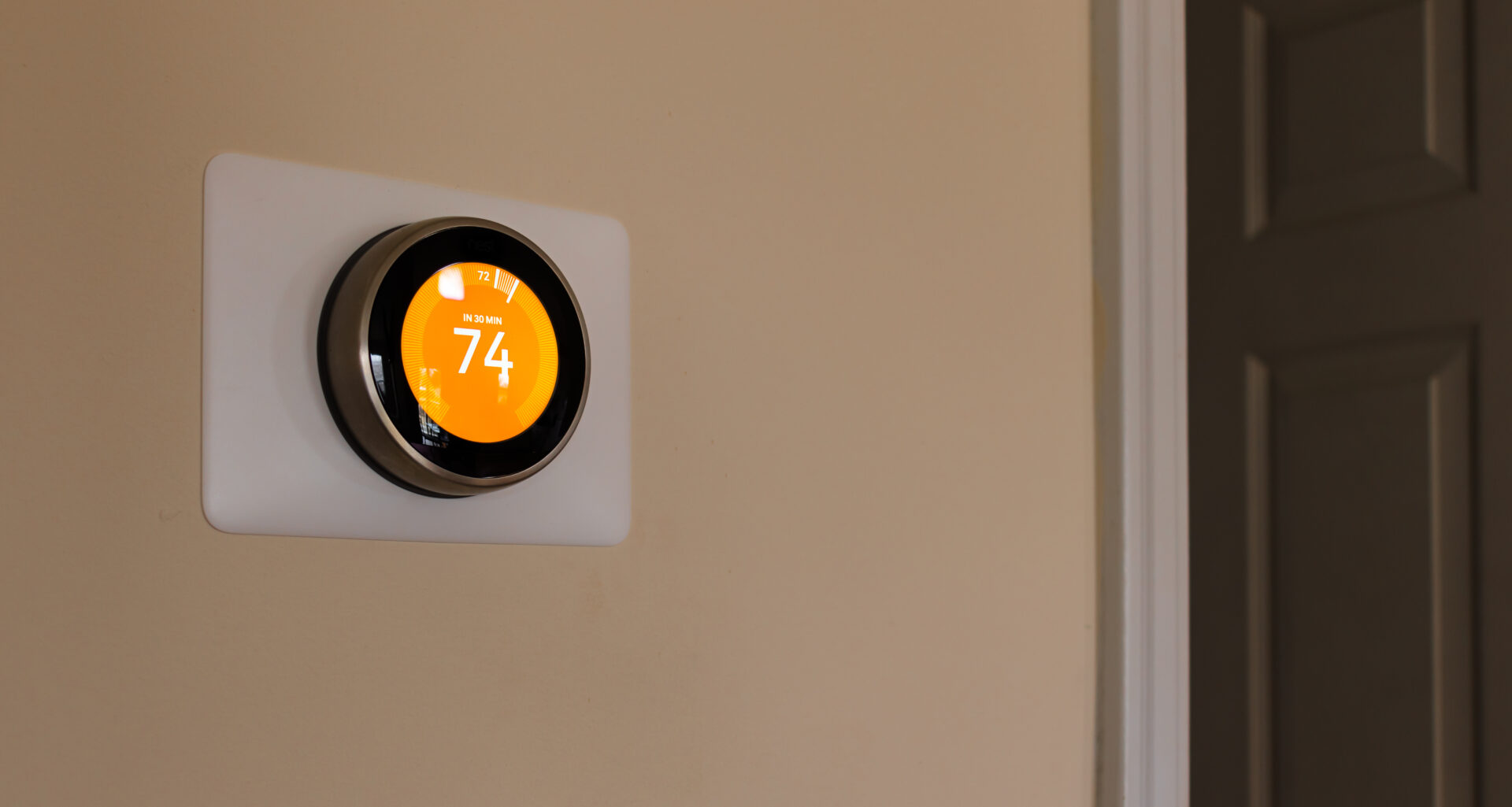 Smart thermostat heating a room