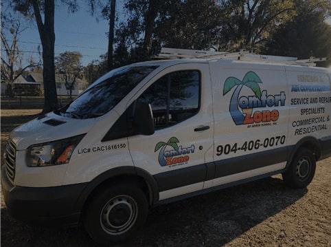 Comfort Zone heating and air conditioning service vehicle