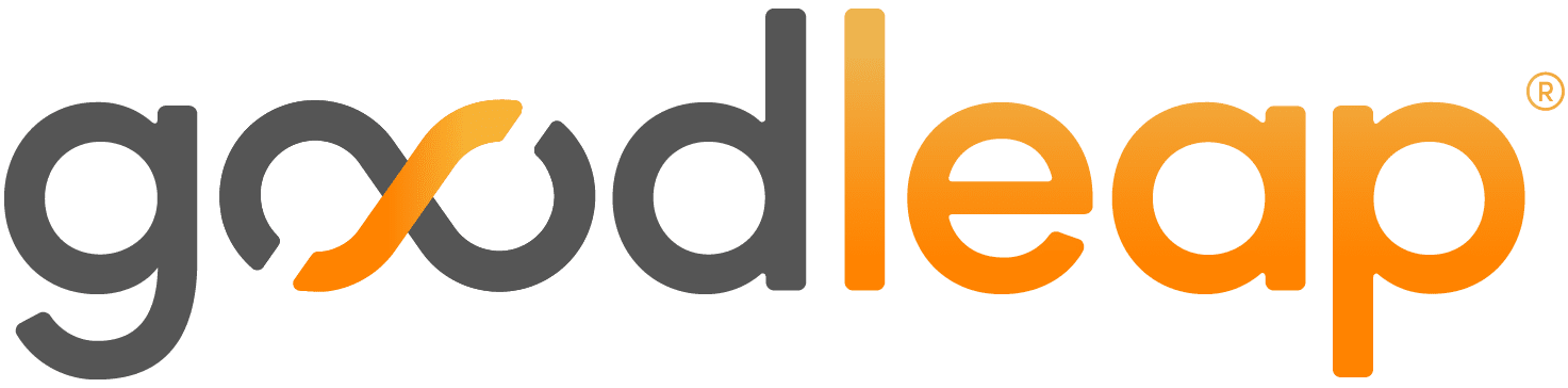 Goodleap logo with black background.
