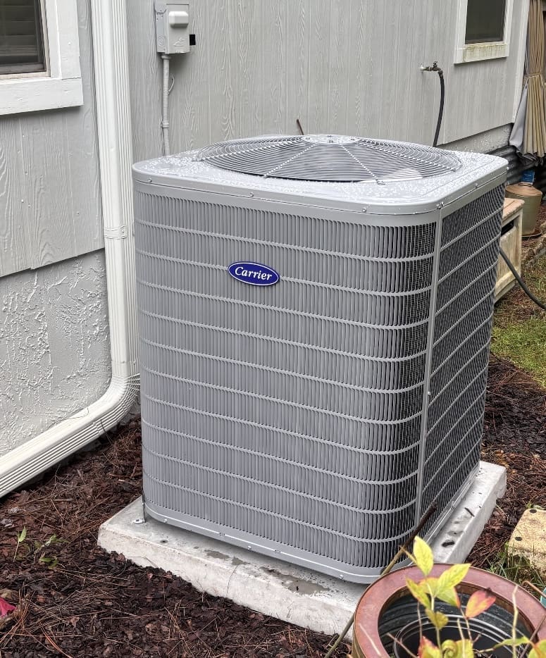 Carrier heating and air conditioning unit installed