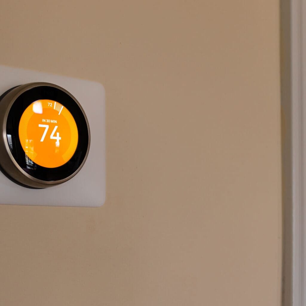 Smart Nest Thermostat heating a room Smart Nest Thermostat heating a room