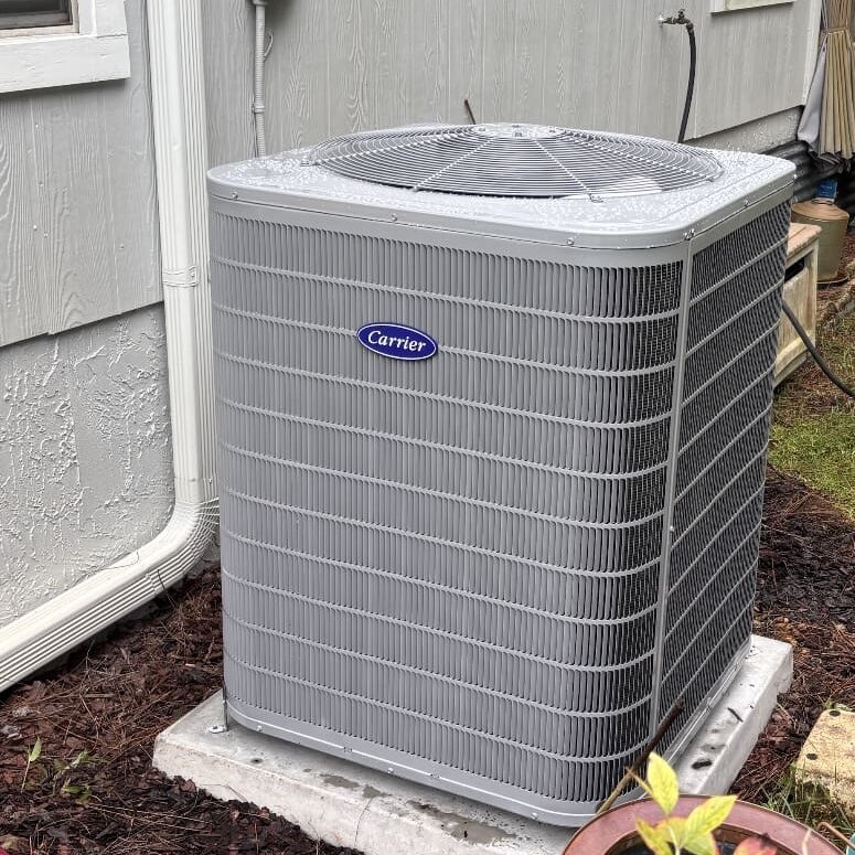 Carrier heating and air conditioning unit installed
