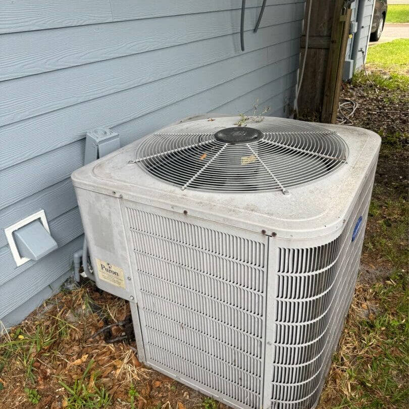A close up of an air conditioner unit